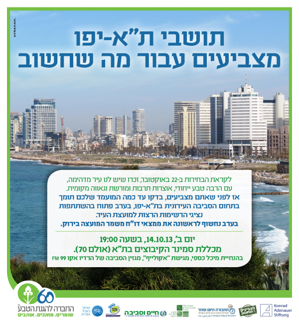 תושבי תל אביב-יפו מצביעים עבור מה שחשוב